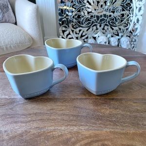 Le Creuset heart shaped mugs in Coastal Blue